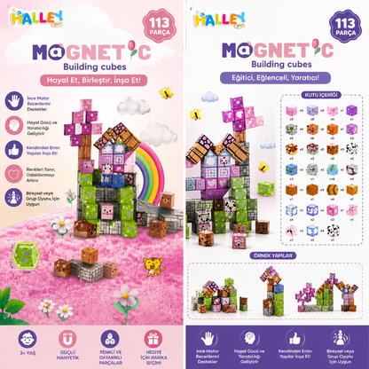 Babymiu 113 Parça Magnetic Bina Küpleri Yapı Blokları