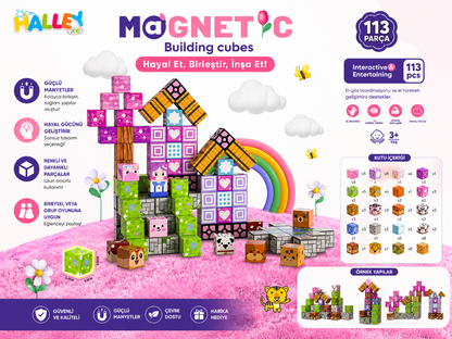 Babymiu 113 Parça Magnetic Bina Küpleri Yapı Blokları