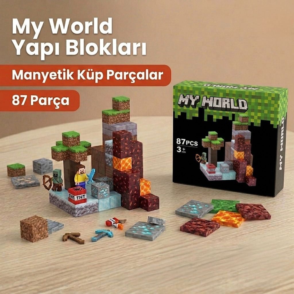 Babymiu 87 Parça My World Manyetik Yapı Blokları